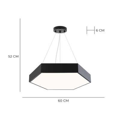 Imagen 2 del producto Lámpara LED Hexágono Negro 50W/60cms Luz Fría