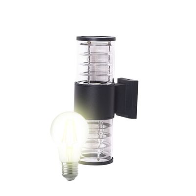 Imagen 2 del producto Aplique Espiral Doble Porta E-27 Negro Incluye Ampolleta Cálida