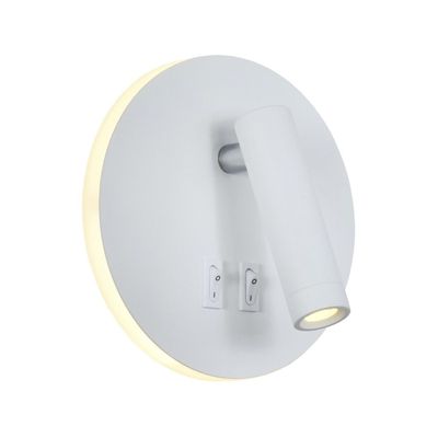 Apliqué Lector LED Round 3W+8W Blanco - Luz Cálida