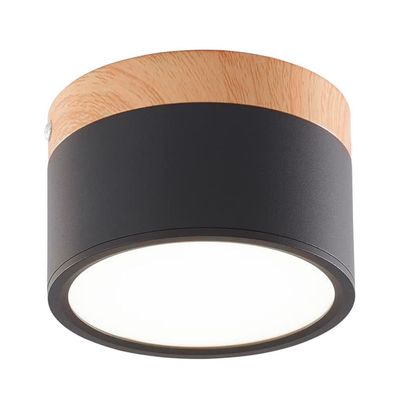 Panel LED Deco Sobrepuesto Madera 7W Negro - Cálido