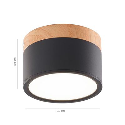 Imagen 2 del producto Panel LED Deco Sobrepuesto Madera 7W Negro - Cálido