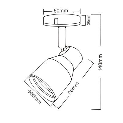 Imagen 2 del producto Foco Spot Cielo o Muro Porta 1xGU-10 Round Blanco Incluye  Ampolleta 