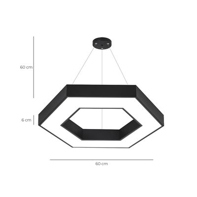 Imagen 2 del producto Lámpara Colgante Hexagonal Negra 42w- 60 cms CCT