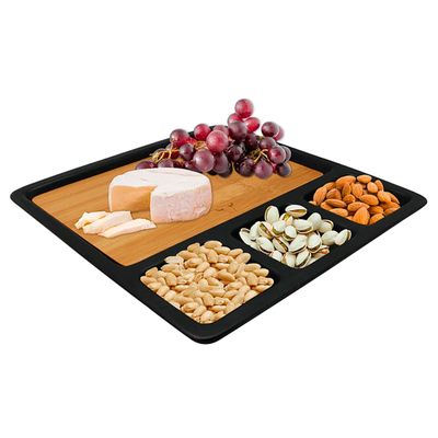 Tabla Para Aperitivos de Bambú y Cerámica - Wayu