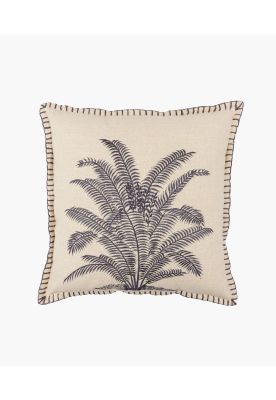 Funda de Cojín Algodón Palmera Bordada 45 X 45 Cm Beige