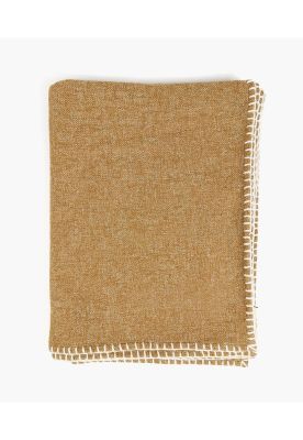 Manta Boho Algodón Costuras Camel