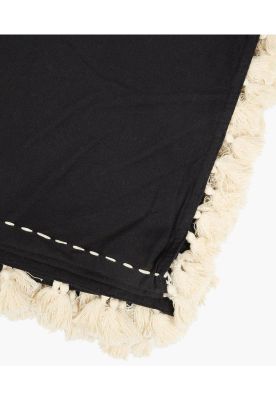Imagen 2 del producto Mantel Algodón Flecos Negro