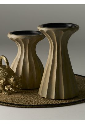 Imagen 2 del producto Candelabro Mediano Madera Blanca Boho