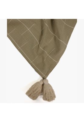 Imagen 2 del producto Manta Algodón Detalle Costuras Verde