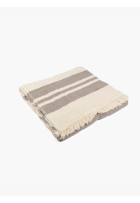 Imagen 2 del producto Manta Algodón Textura Flecos Beige