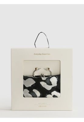 Imagen 2 del producto Set Pañuelo Y Aros Pañuelo Estampado Argollas Doble Plateado