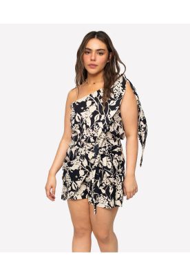 Imagen 2 del producto Blusa Mujer Un Hombro Abstract Black Flower