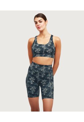 Short Deportivo Biker Flores Gris