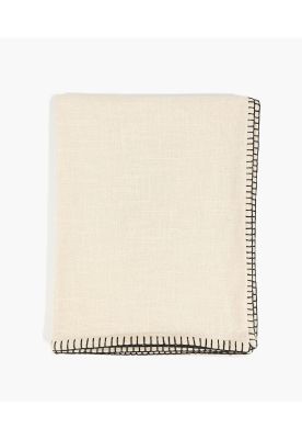 Manta Algodón Bordes Beige