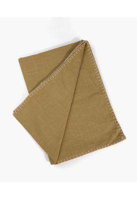 Imagen 2 del producto Manta de Algodón Borde Costuras Café