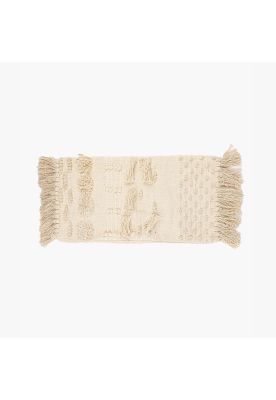 Cojín Boho Algodón Flecos 30 X 60 Cm Beige