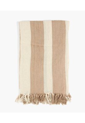 Manta Algodón Textura Líneas Beige