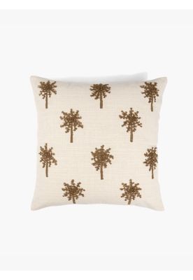 Cojín Algodón Palmeras Bordadas Beige 45 x 45 cm