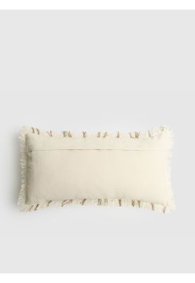 Imagen 2 del producto Cojín Funda Lavable Fringes Líneas Street 30 x 60 cm Blanco