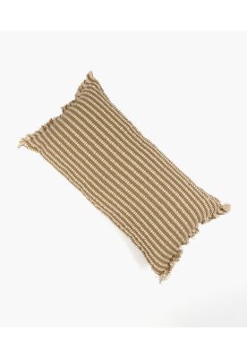 Cojín Boho Algodón Costuras 30 X 60 Cm Verde