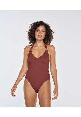 Traje De Baño Mujer Textura Café