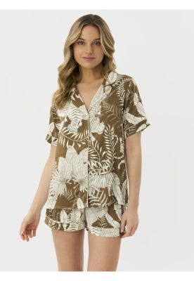 Pijama Camisero Jungla Satinado