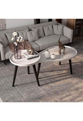 Imagen 2 del producto Juego de mesa de centro ovalada 80+50cm Chic Home