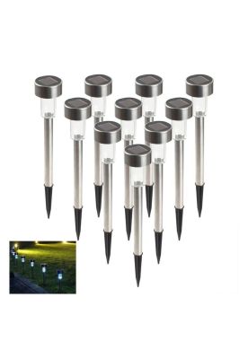 Set 10 Focos Faroles Leds Solares Para Jardin Iluminación