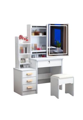 Tocador moderno 80*40*130cm con luces blanco Chic Home