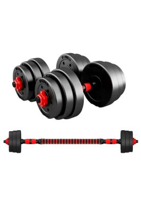 Set Mancuernas Ajustable 20 Kg - Barra Armable Extensión