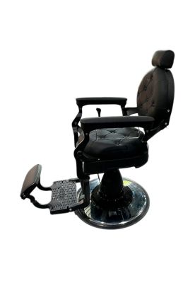 Imagen 2 del producto Sillon Barbero Gold Negro Eco Cuero Reclinable