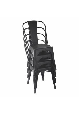 Set De 4 Sillas Áncora De Comedor Tipo Tolix Negras