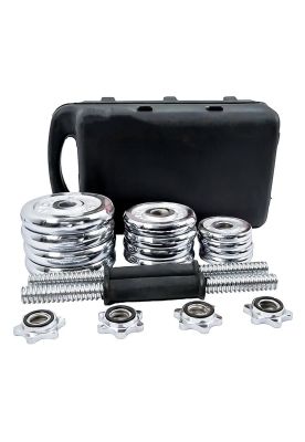 Imagen 2 del producto Set De Mancuernas Cromadas Ajustables 20 Kg Maletín Color Cromado