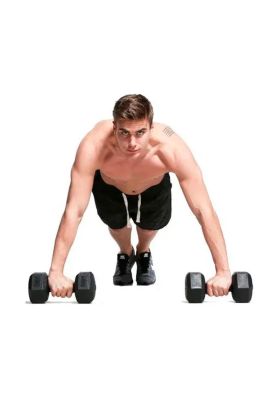 Imagen 2 del producto Par Mancuernas Hexagonales Caucho 10 Kg Boost Fitness