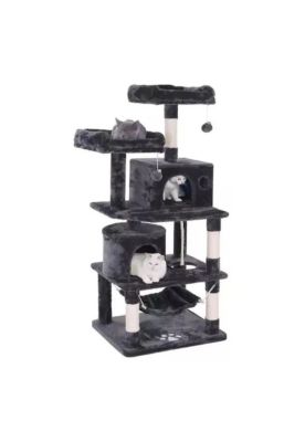 Rascador Gatos Tipo Torre 170cm + Hamaca Arbol Terciopelo