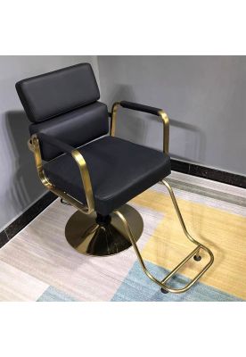 Imagen 2 del producto Silla de Barberia Moderna Ergonomica Negra con Dorado