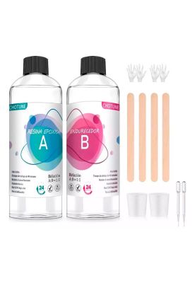 Resina Epóxica Cristal 1:1 1000ml +accesorios