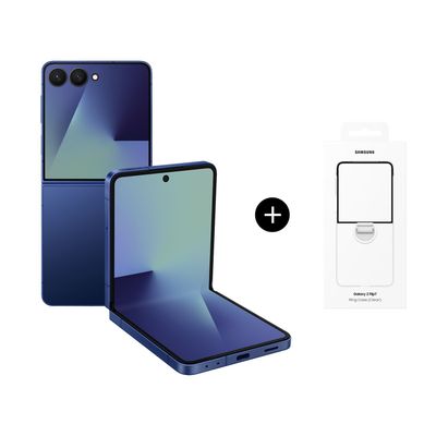 Galaxy Z Flip7 256GB Azul + Carcasa transparente Galaxy Z Flip7 con anillo