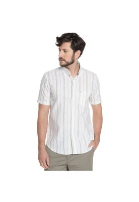 CAMISA HOMBRE MANGA CORTA LINO LISTADA CANTABRIA