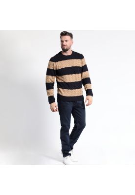 SWEATER MANGA LARGA RAYAS CUELLO REDONDO