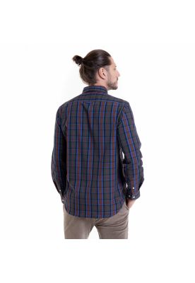 Imagen 2 del producto Camisa Trevira Fantasía Azul Cuadros Hombre Manga Larga