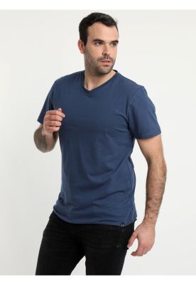 Polera Cuello V Azul Marino