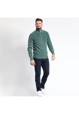 SWEATER MANGA LARGA LISO CIERRE COMPLETO