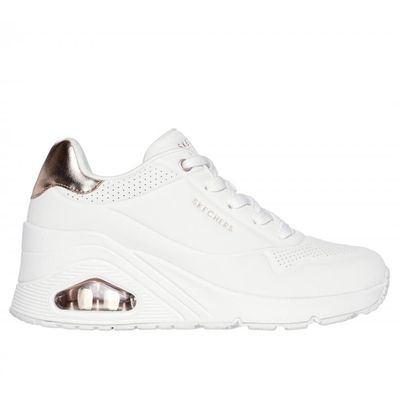 Zapatilla Mujer Uno Wedge Hi Steps Blanco Skechers