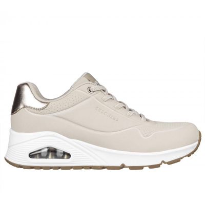 Zapatilla Mujer Uno Shimmer Away Beige Skechers