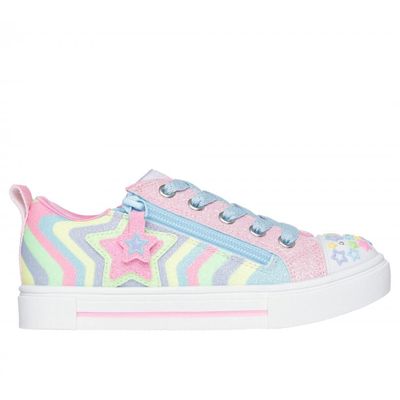 Zapatilla Niña Twinkle Sparks Cosmic Burst Rosado Skechers