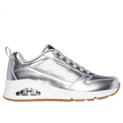 Zapatilla Mujer Uno Metallixs Gris Skechers