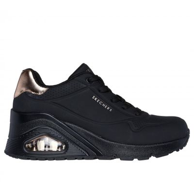 Zapatilla Mujer Uno Wedge Hi Steps Negro Skechers