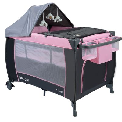 Imagen 2 del producto Cuna Playard Sagitta Pink + Colchón de Viaje Plegable