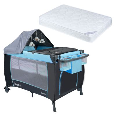 Cuna Playard Sagitta Blue + Colchón de Espuma
